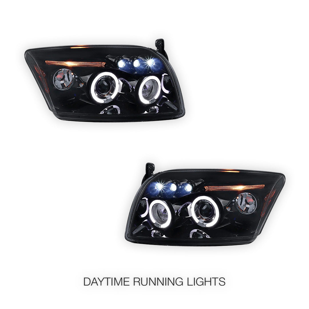 Dodge Caliber PM (2006 - 2012) Angel-Eyes DRL Projector Headlights LH + RH