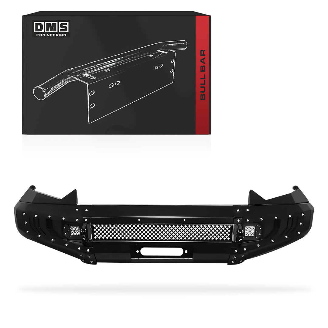 DMS Isuzu D-MAX RT / RG (2017 - 2025) No Hoop Steel Rocker Bull Bar + LED Lights ADR Compliant