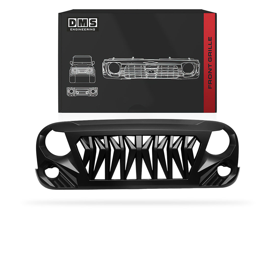 Jeep Wrangler JK (2007 - 2018) Vander Style Matte Black Front Grille