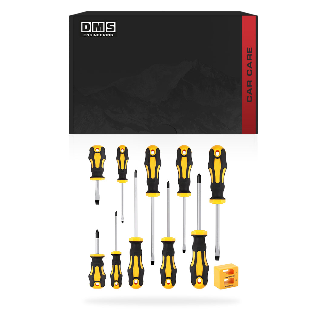 DMS Home Garage Kit - Socket Set + Magnetic Screwdriver Set + Magnetic Tool Trays + Safety Gloves