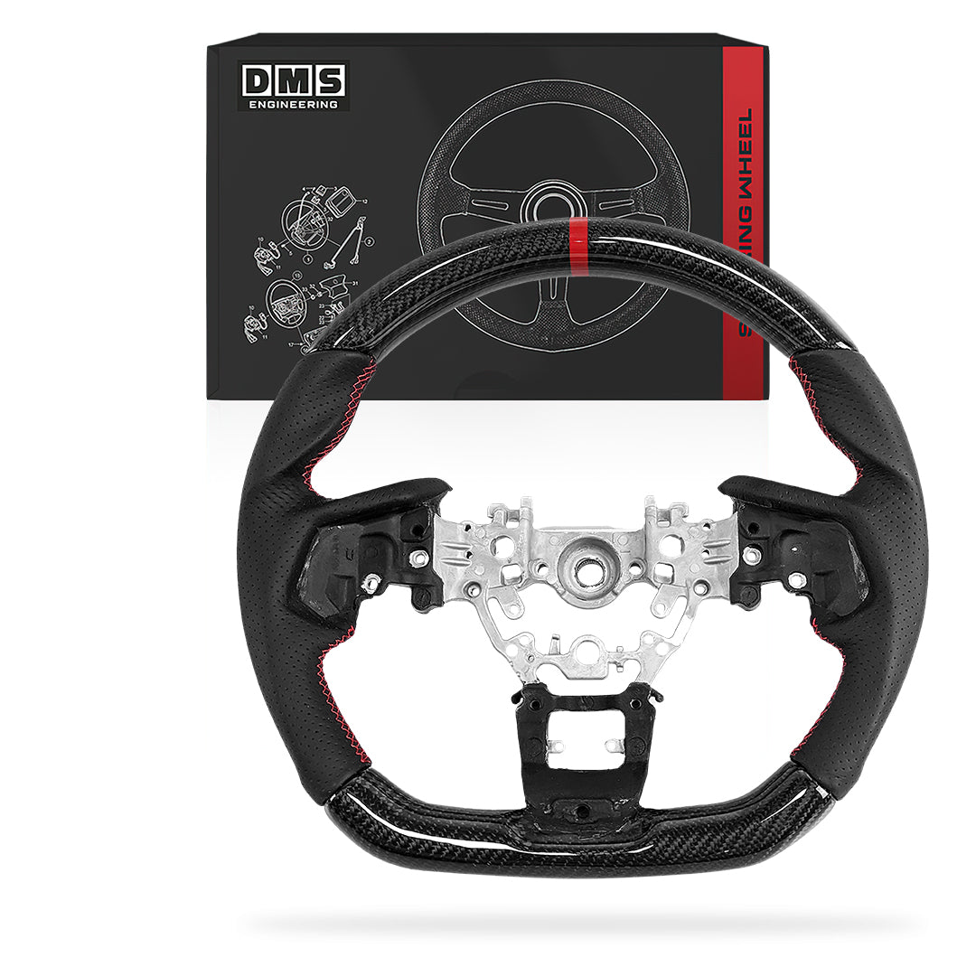 Subaru WRX VB / VN (2022 - 2024) Carbon Leather Red Stitching + Red Center Line Steering Wheel