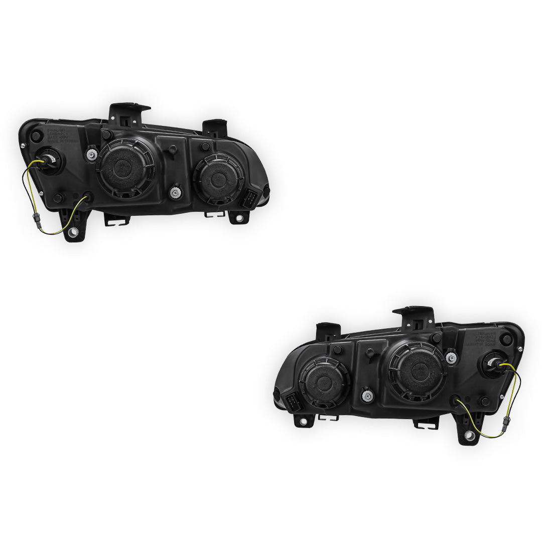 Holden Commodore VE Series 1 (2006 - 2010) Black DRL LED Projector Headlights LH + RH