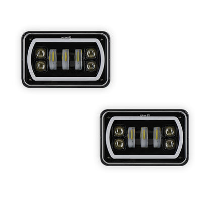 Universal 4 Pcs. 4x6" RGB LED Headlights LH + RH