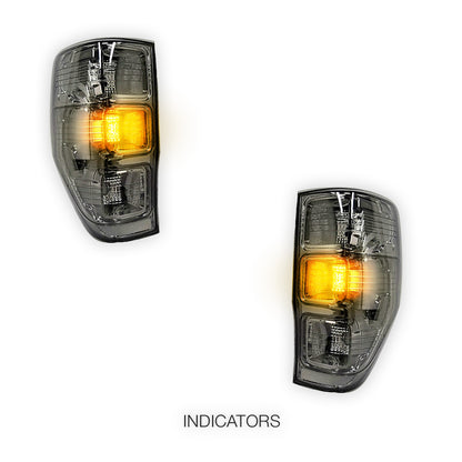 Ford Ranger PX MK1 / MK2 (2011 - 2018) Smoked Black Tail Lights LH + RH