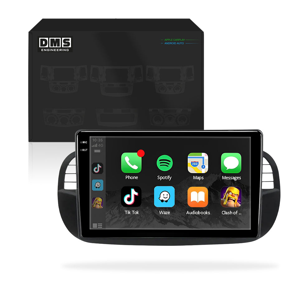 Fiat 500 Series 1 (2008 - 2014) 9" 13.3" Wireless Android 15 Head Unit for Apple CarPlay / Android Auto
