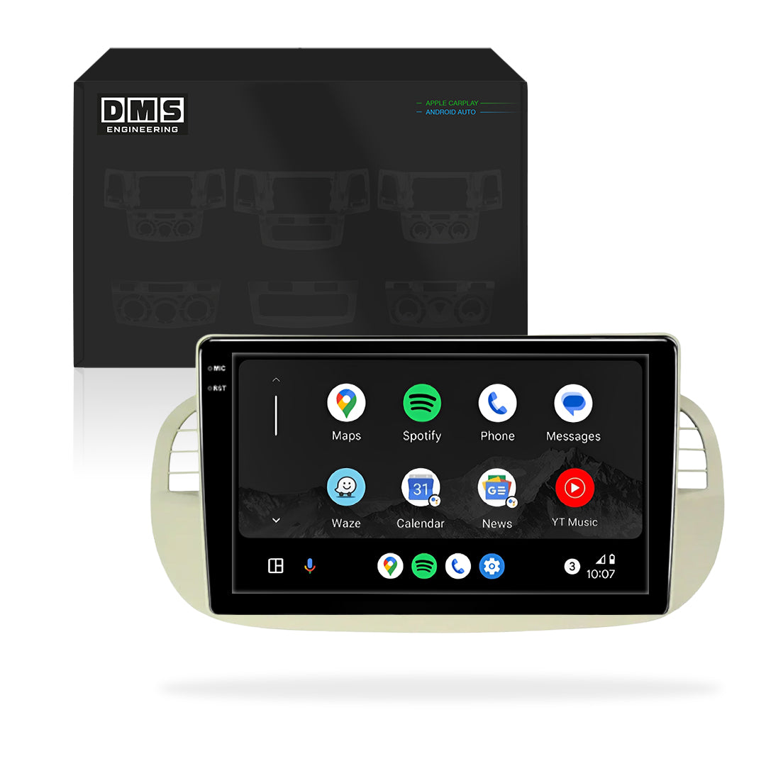 Fiat 500 Series 1 (2008 - 2014) 9" 13.3" Wireless Android 16 Head Unit for Apple CarPlay / Android Auto