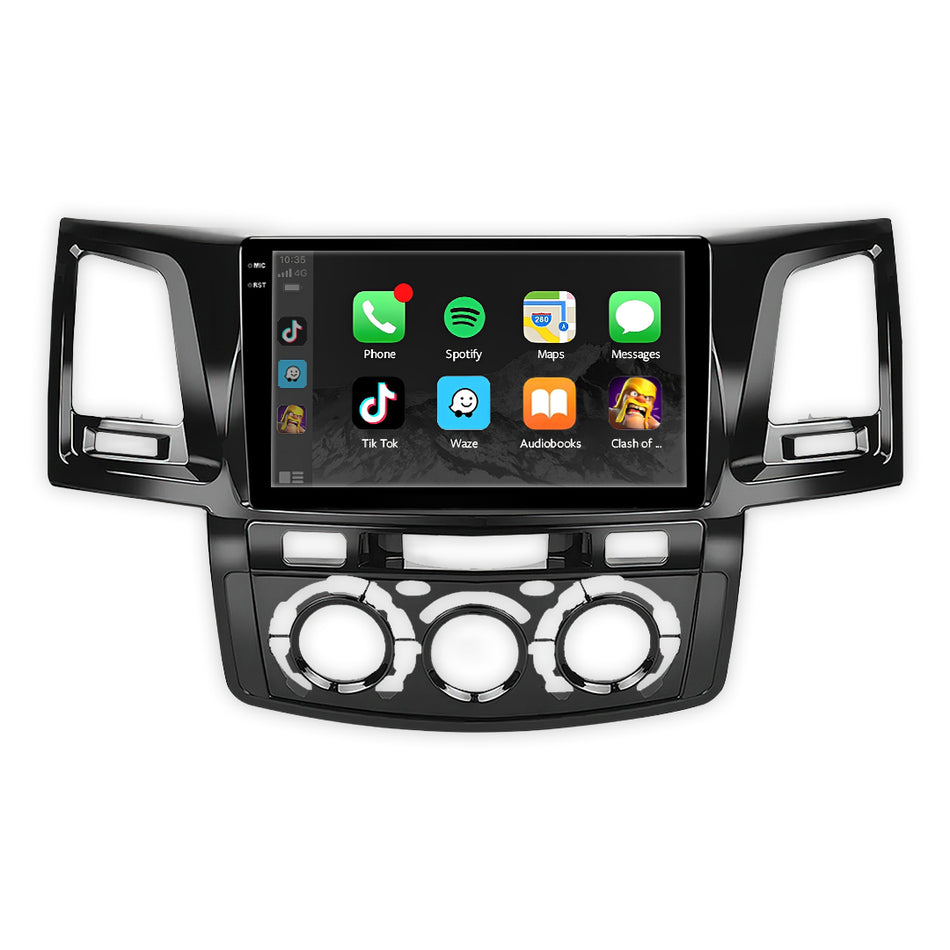 Toyota Hilux N70 (2005 - 2015) 9" 13.3" Wireless Android 15 Head Unit for Apple CarPlay / Android Auto Digital AC Panel