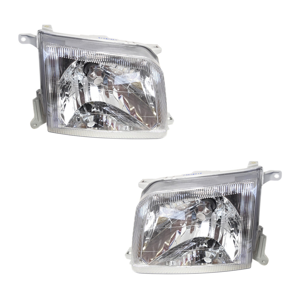 Toyota LandCruiser Prado 90 / 95 Series (1996 - 1999) Chrome OEM Style Headlights LH + RH