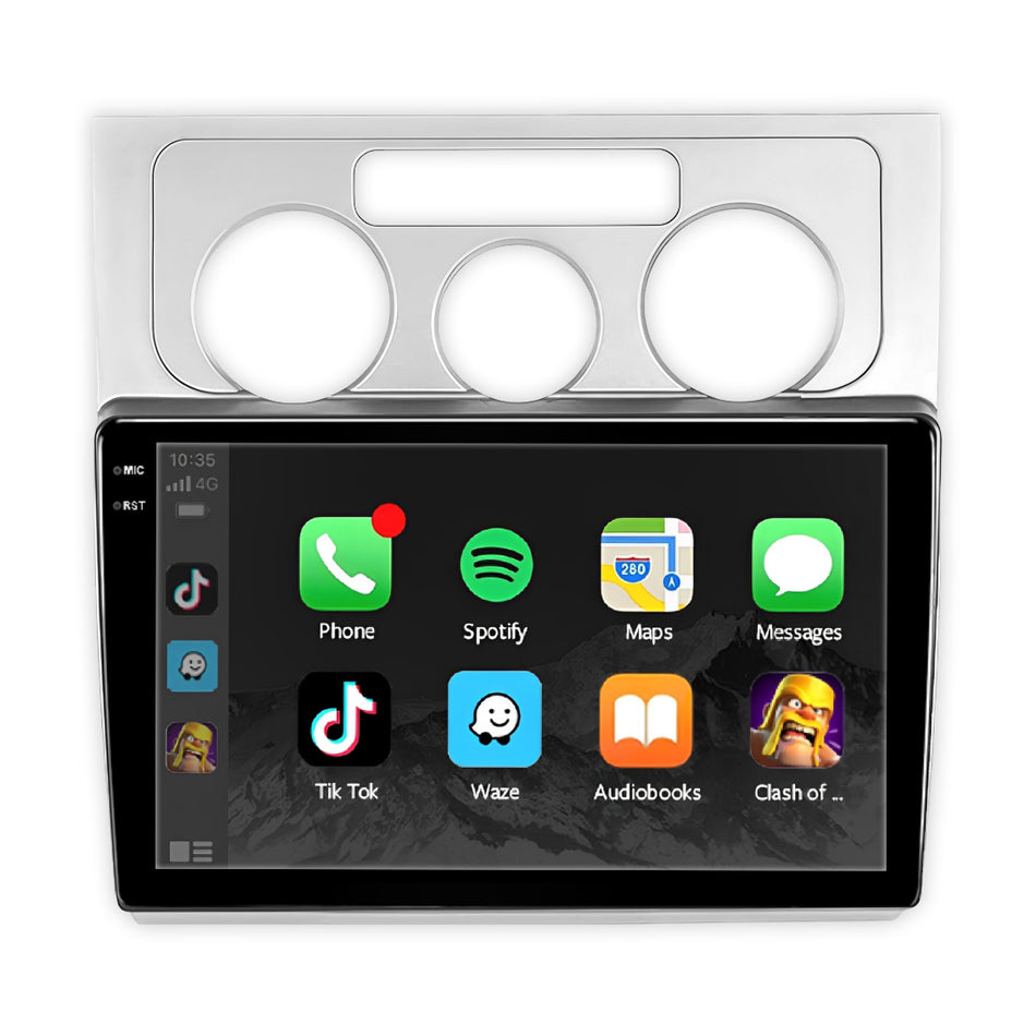 Volkswagen Touran 1T (2003 - 2014) 9" 13.3" Wireless Android 15 Head Unit for Apple CarPlay / Android Auto Silver Trim