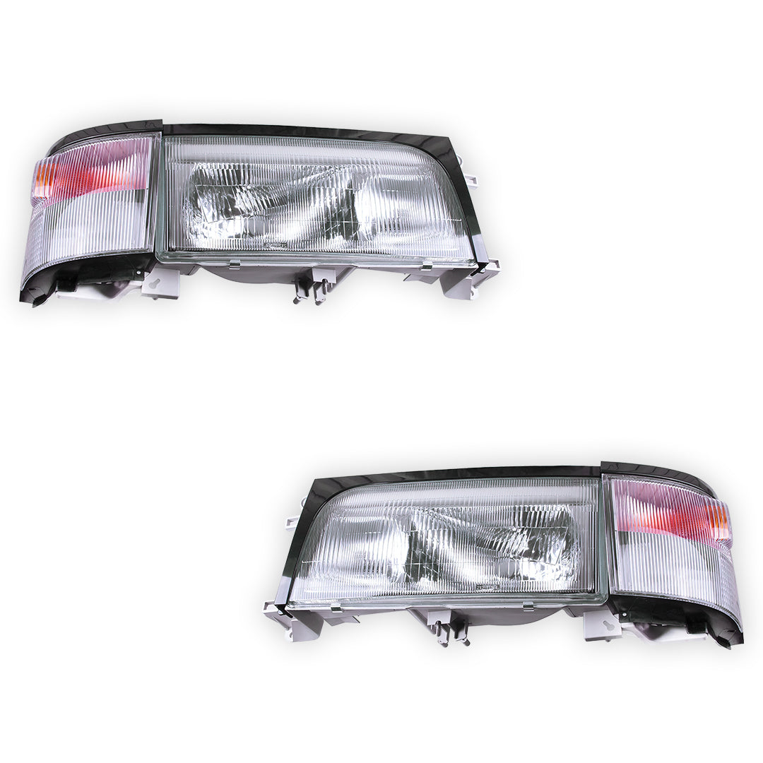 Toyota Coaster Bus BB40 / BB50 / HZB (1993 - 2006) Halogen OEM Style Headlights + Corner Lights LH + RH