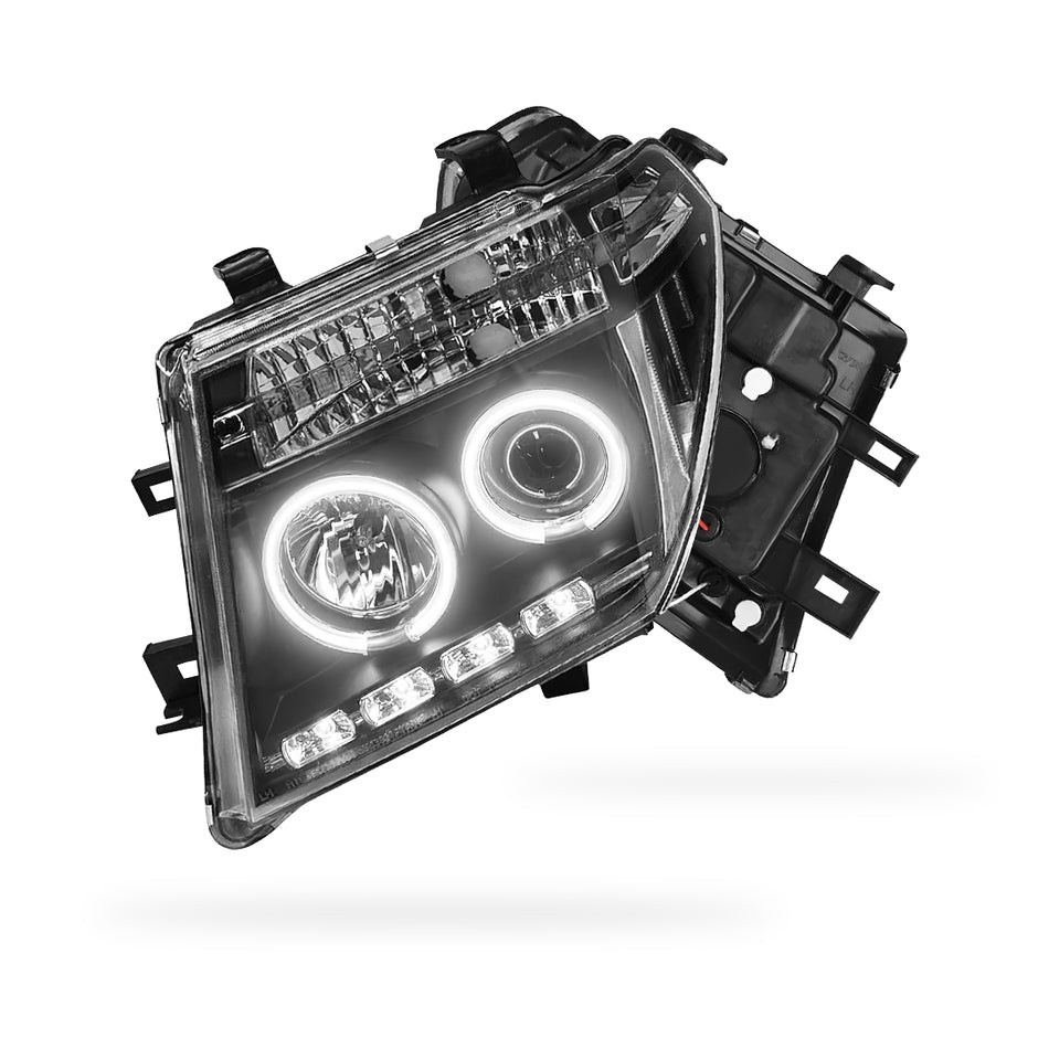 Nissan Pathfinder R51 (2005 - 2009) Black CCFL Angel Eyes Projector Headlights LH + RH
