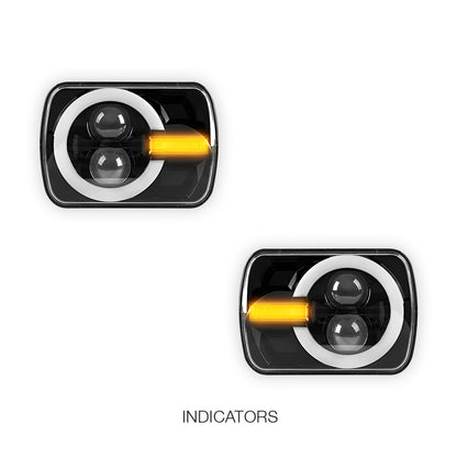 Toyota HiLux N40 / N50 / N60 (1983 - 2004) LED Halo DRL Headlights LH + RH