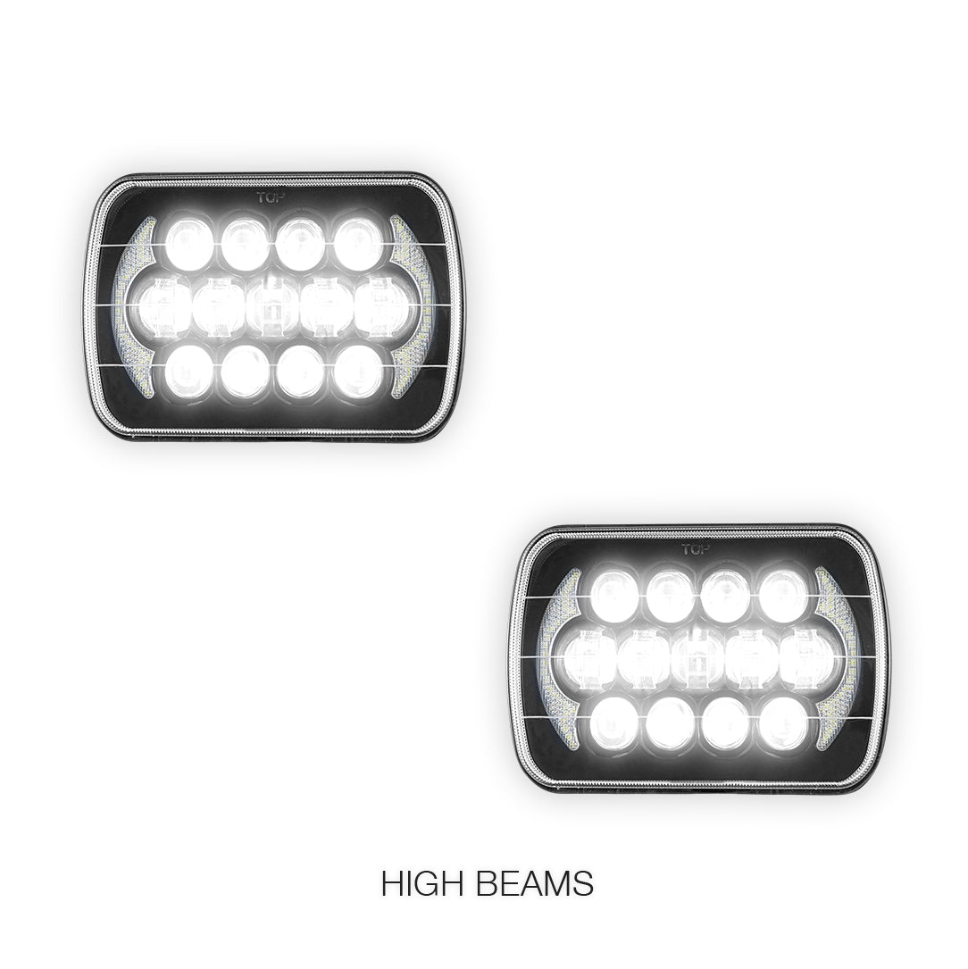 Toyota HiLux N40 / N50 / N60 (1983 - 2004) LED Halo DRL Headlights LH + RH