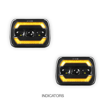 Toyota HiLux N40 / N50 / N60 (1983 - 2004) LED Halo DRL Headlights LH + RH