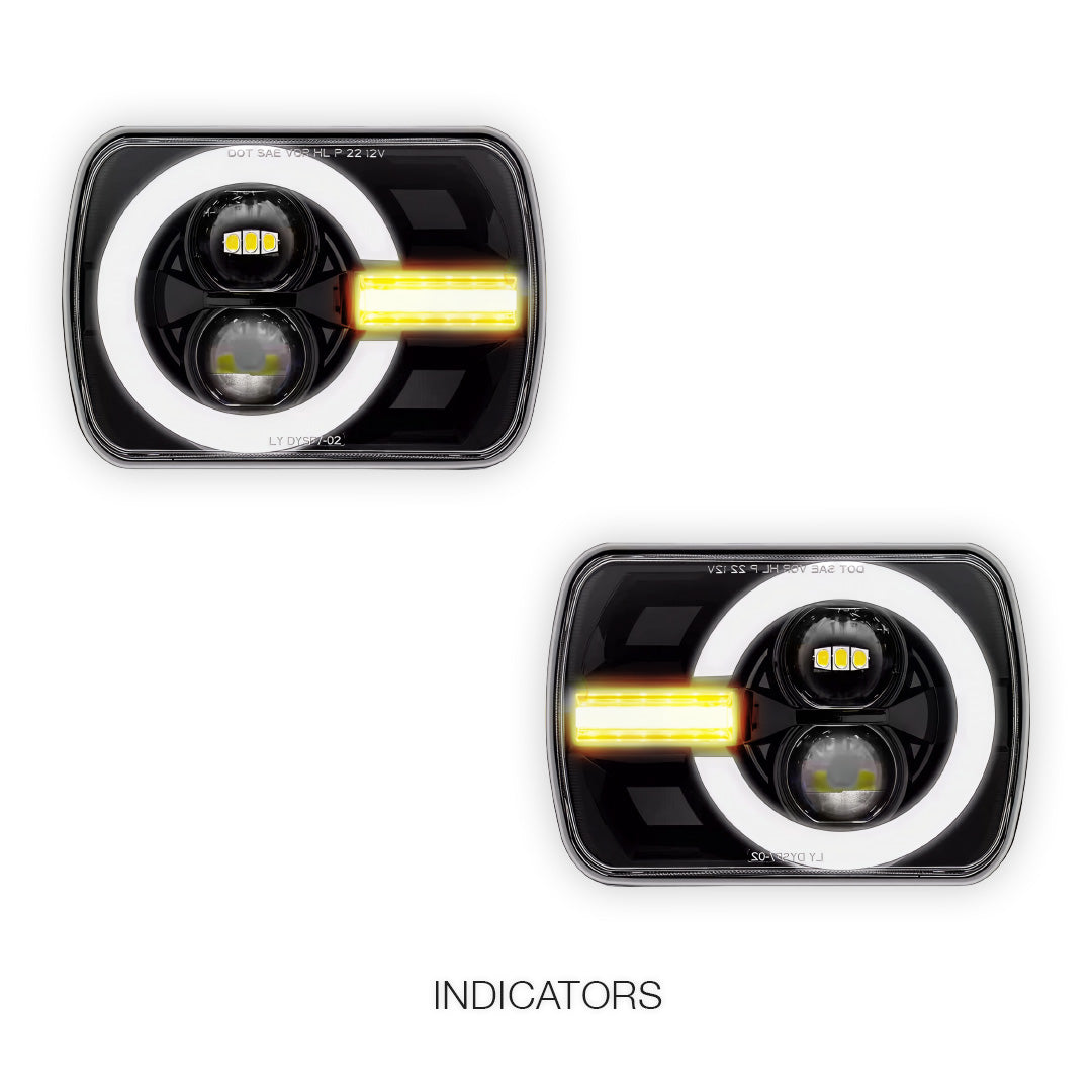 Ford F-350 RM / RN (2001 - 2006) LED Headlights Halo DRL  LH + RH