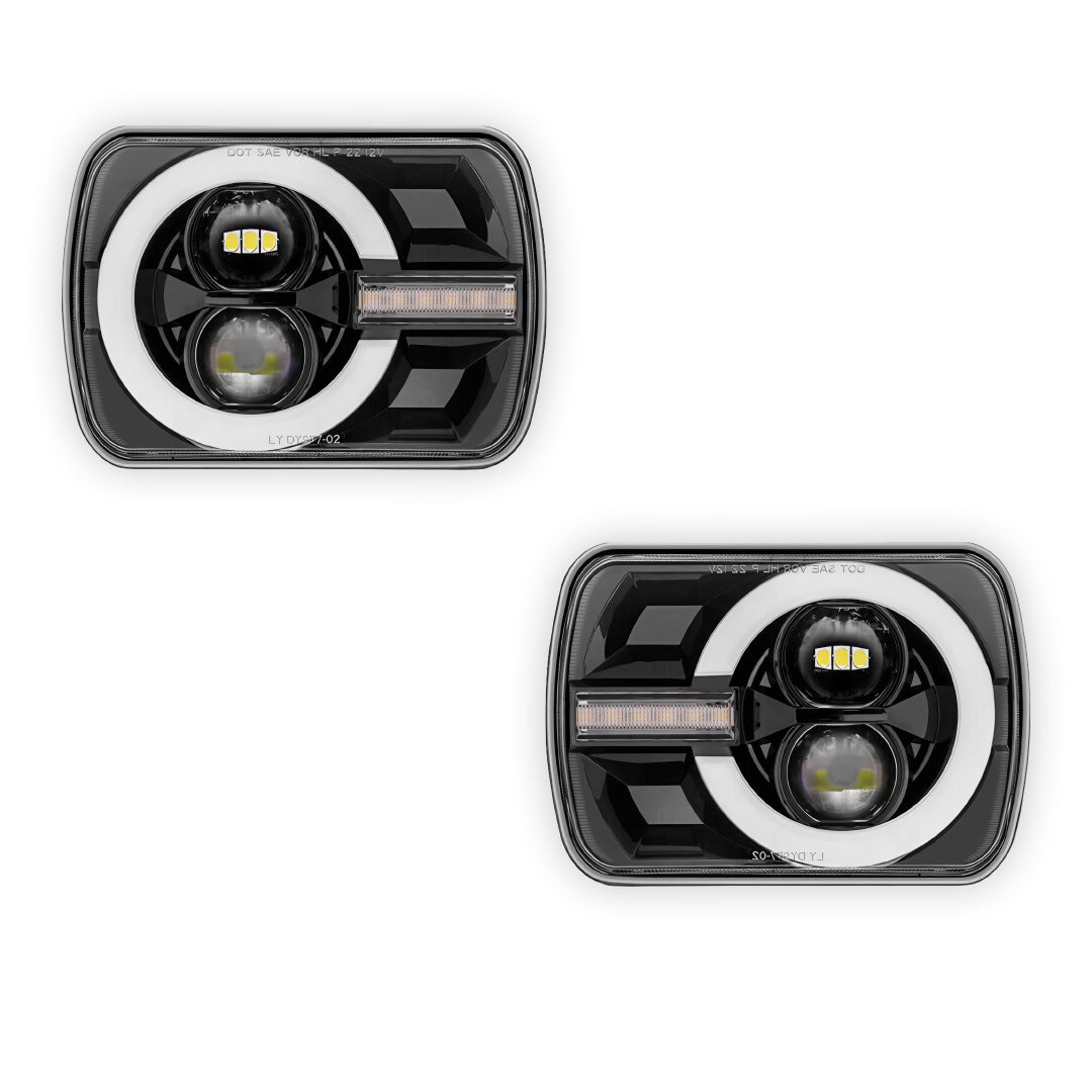 Ford F-350 RM / RN (2001 - 2006) LED Headlights Halo DRL  LH + RH