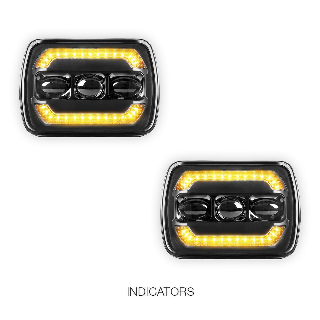 Ford F-350 RM / RN (2001 - 2006) LED Headlights Halo DRL  LH + RH