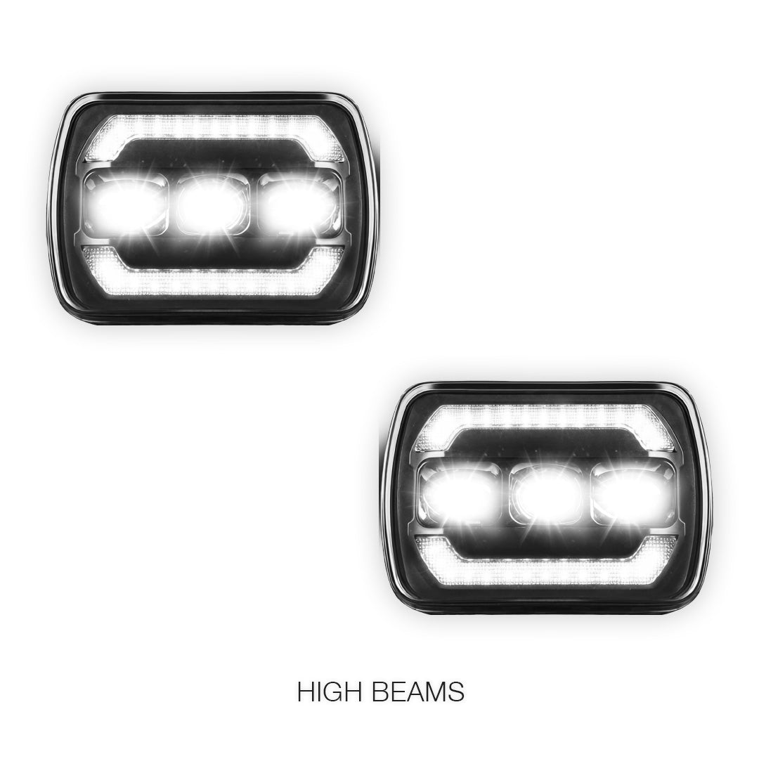Ford F-350 RM / RN (2001 - 2006) LED Headlights Halo DRL  LH + RH