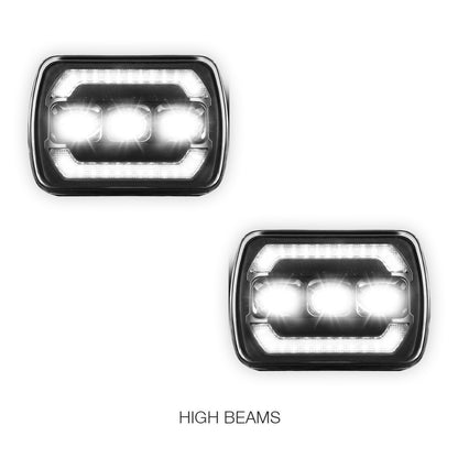 Ford F-350 RM / RN (2001 - 2006) LED Headlights Halo DRL  LH + RH