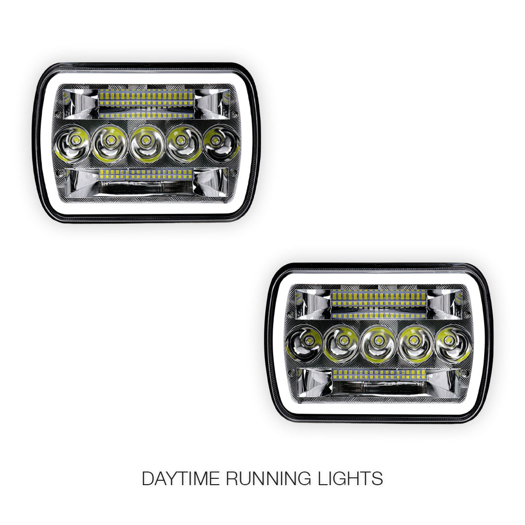 Ford F-350 RM / RN (2001 - 2006) LED Headlights Halo DRL  LH + RH