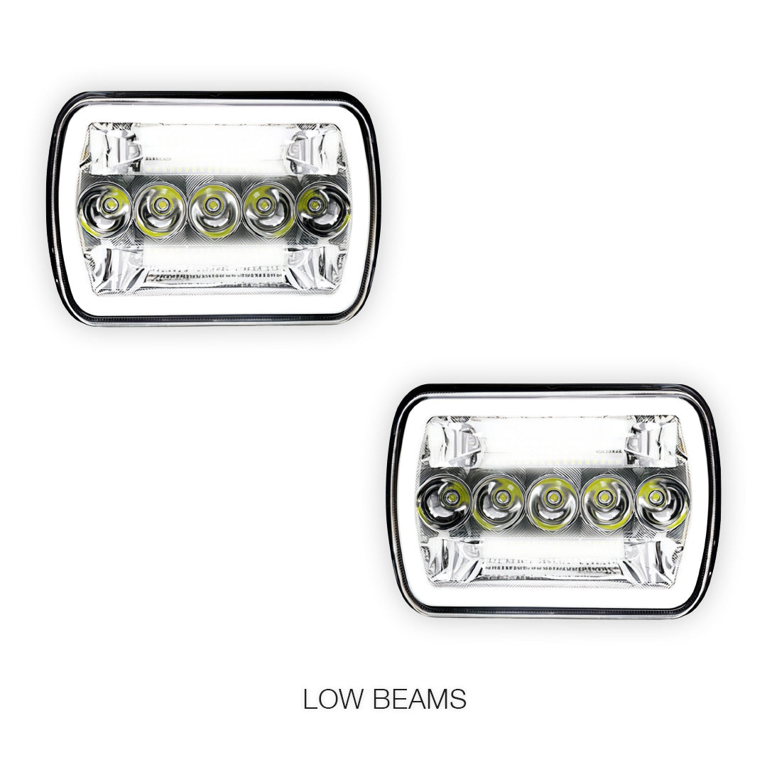 Ford F-350 RM / RN (2001 - 2006) LED Headlights Halo DRL  LH + RH