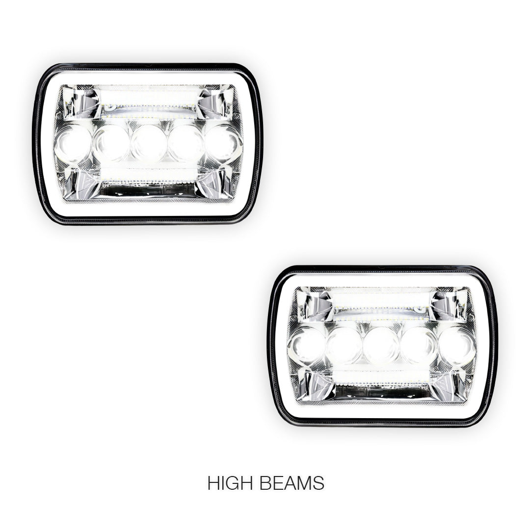 Ford F-350 RM / RN (2001 - 2006) LED Headlights Halo DRL  LH + RH