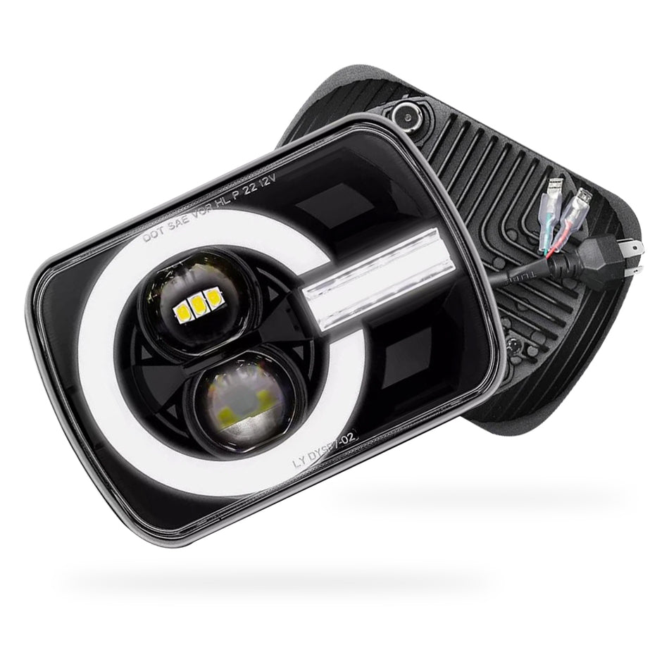 Nissan Navara D21 (1986 - 1997) LED Headlights Halo DRL  LH + RH