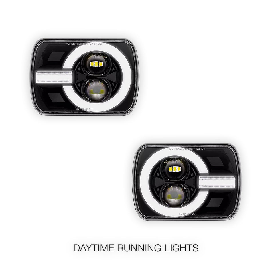 Nissan Navara D21 (1986 - 1997) LED Headlights Halo DRL  LH + RH