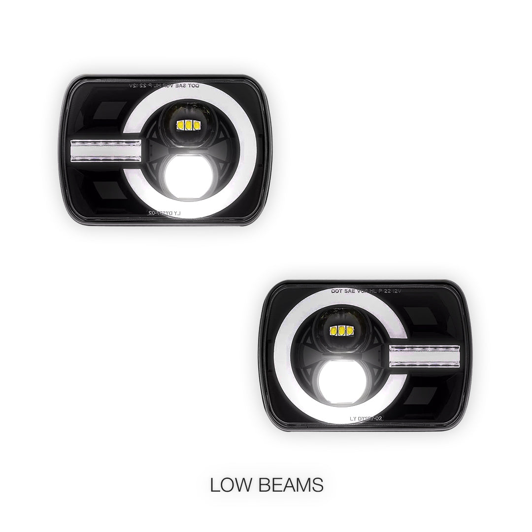 Nissan Navara D21 (1986 - 1997) LED Headlights Halo DRL  LH + RH