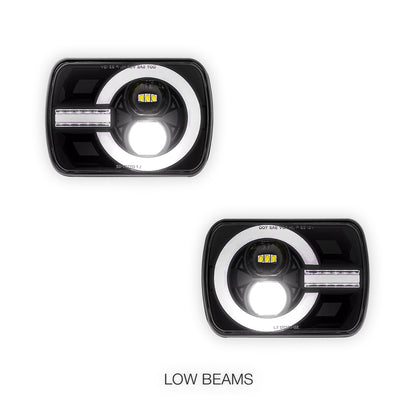 Nissan Navara D21 (1986 - 1997) LED Headlights Halo DRL  LH + RH
