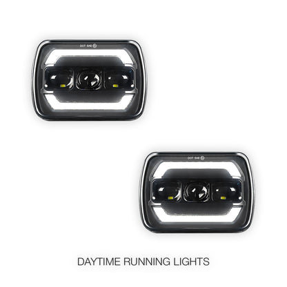 Nissan Navara D21 (1986 - 1997) LED Headlights Halo DRL  LH + RH