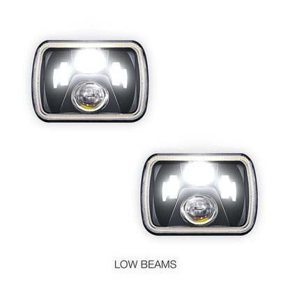 Nissan Navara D21 (1986 - 1997) LED Headlights Halo DRL  LH + RH