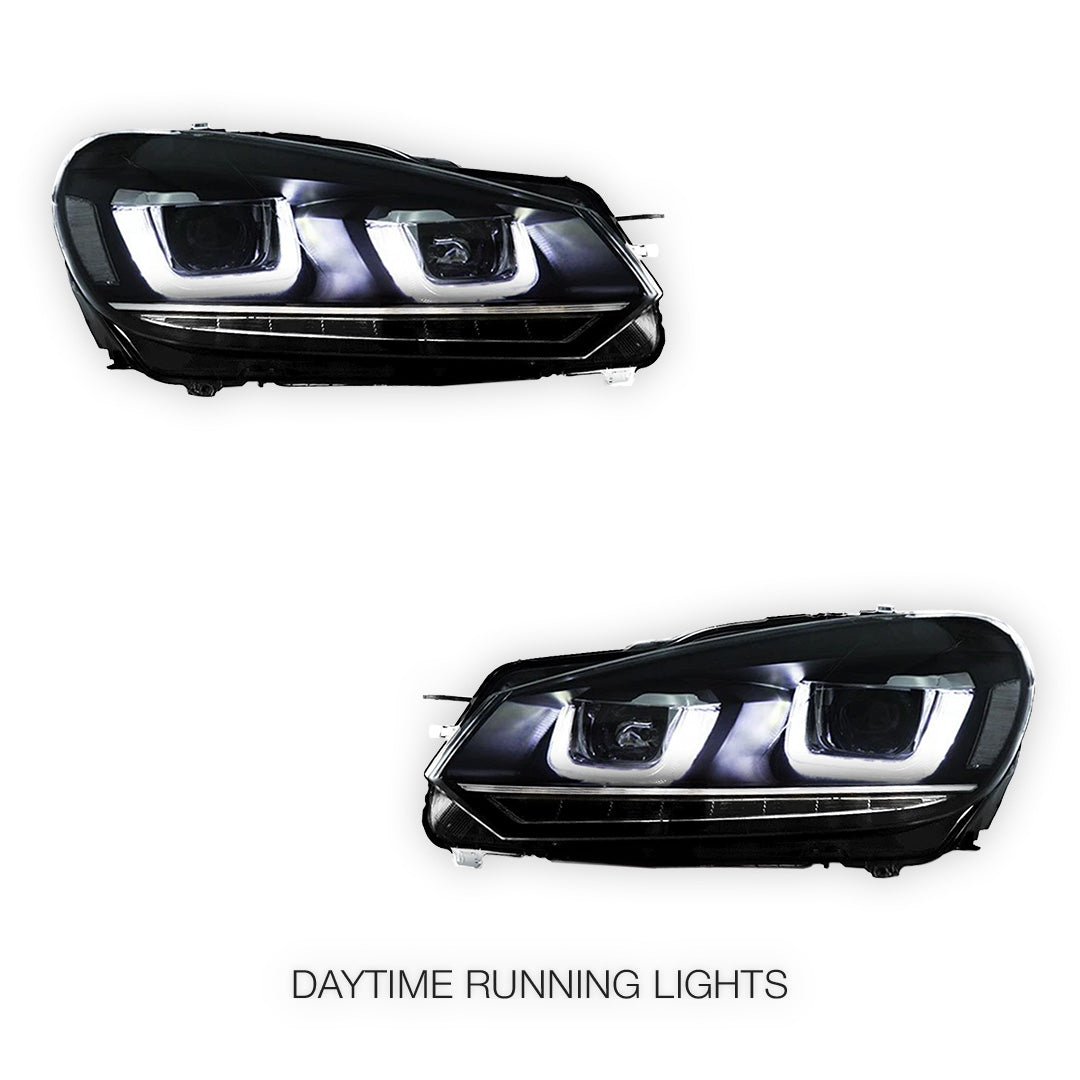 Volkswagen Golf MK6 (2010 - 2014) LED Headlights Halo DRL  LH + RH