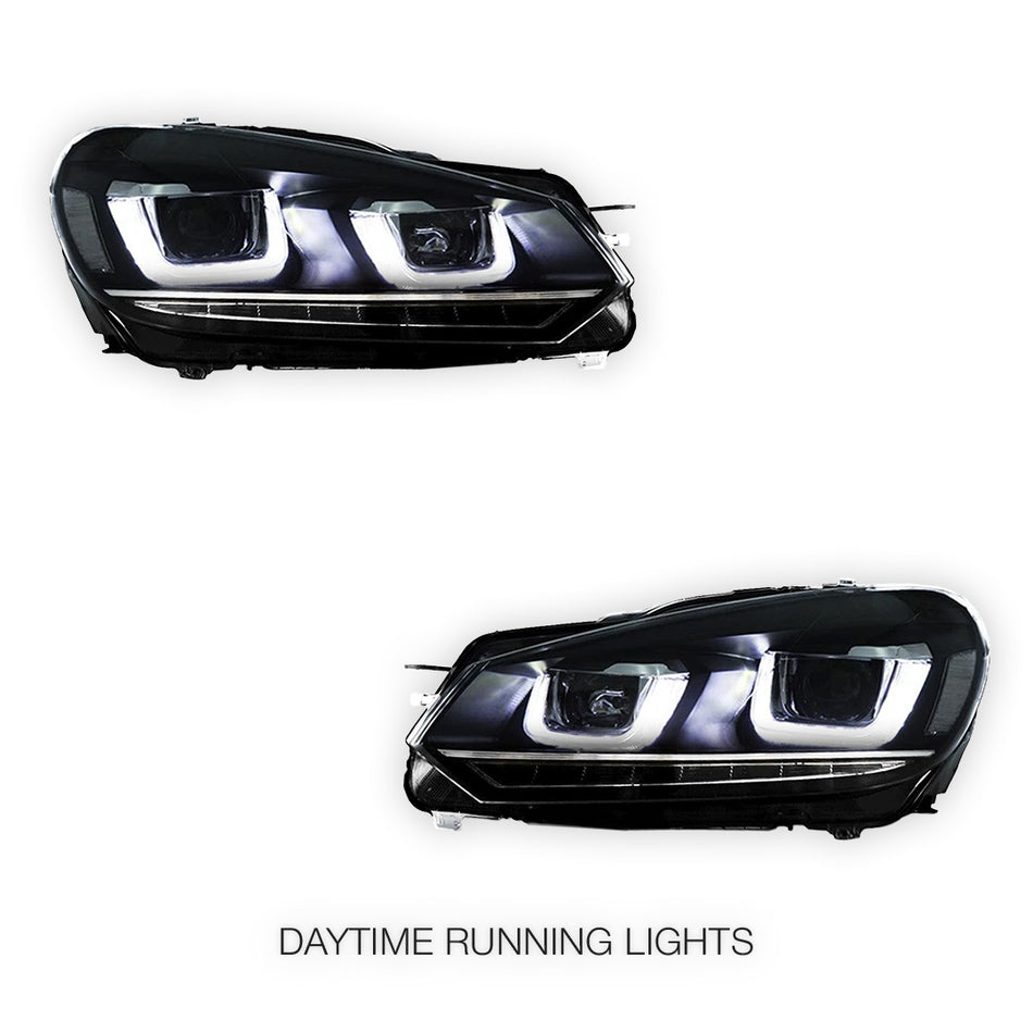 Volkswagen Golf MK6 (2010 - 2014) LED Headlights Halo DRL  LH + RH