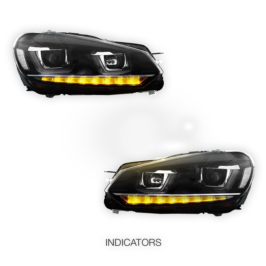 Volkswagen Golf MK6 (2010 - 2014) LED Headlights Halo DRL  LH + RH