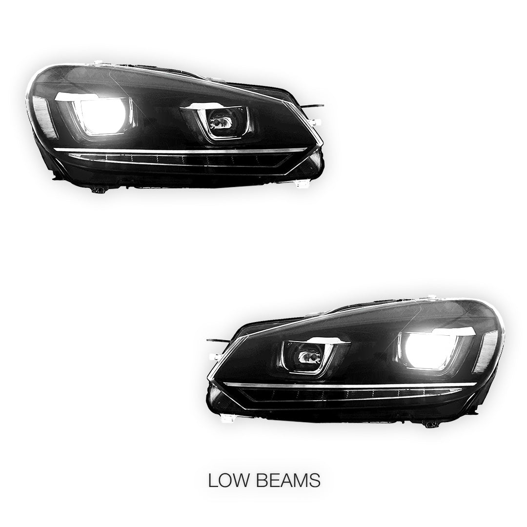 Volkswagen Golf MK6 (2010 - 2014) LED Headlights Halo DRL  LH + RH
