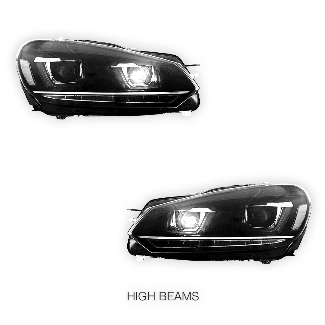 Volkswagen Golf MK6 (2010 - 2014) LED Headlights Halo DRL  LH + RH