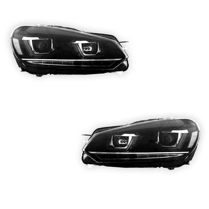 Volkswagen Golf MK6 (2010 - 2014) LED Headlights Halo DRL  LH + RH
