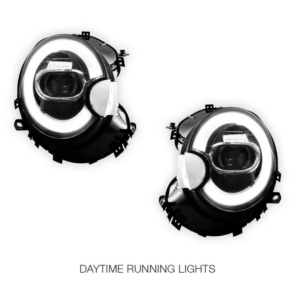 Mini Cooper R56 / R57 / R58 / R59 (2007 - 2015) LED Headlights Halo DRL  LH + RH