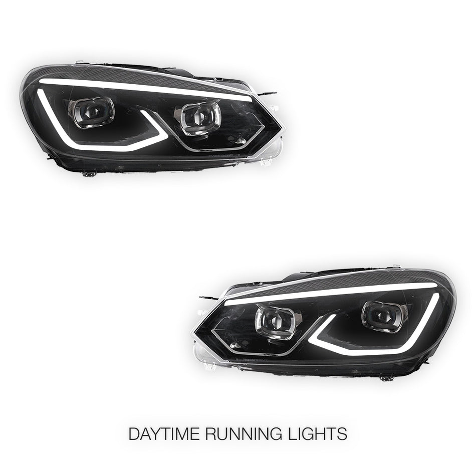 Volkswagen Golf MK6 (2008 - 2013) LED Headlights Halo DRL  LH + RH