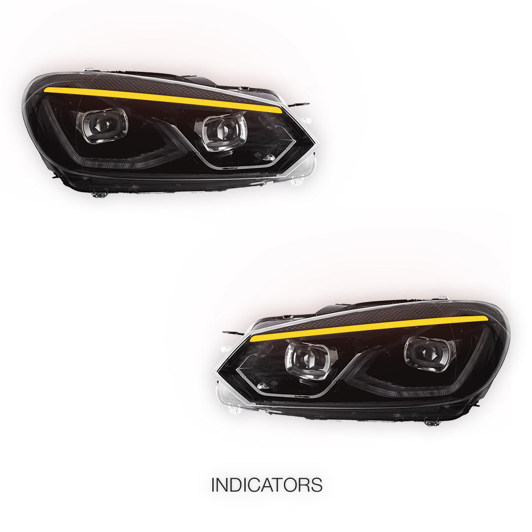 Volkswagen Golf MK6 (2008 - 2013) LED Headlights Halo DRL  LH + RH