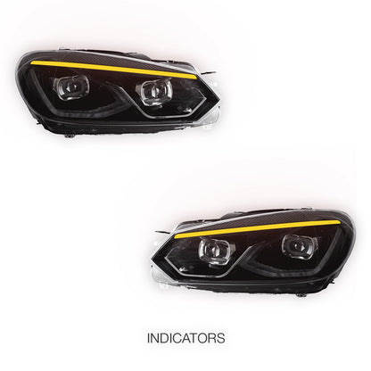 Volkswagen Golf MK6 (2008 - 2013) LED Headlights Halo DRL  LH + RH