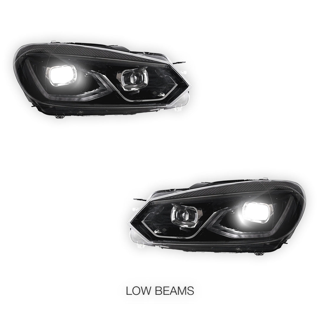Volkswagen Golf MK6 (2008 - 2013) LED Headlights Halo DRL  LH + RH