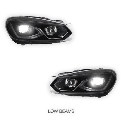 Volkswagen Golf MK6 (2008 - 2013) LED Headlights Halo DRL  LH + RH