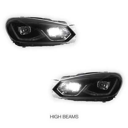 Volkswagen Golf MK6 (2008 - 2013) LED Headlights Halo DRL  LH + RH
