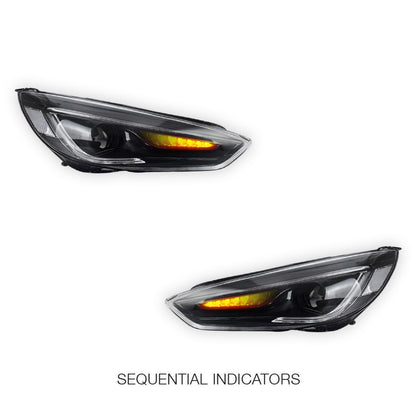 Ford Focus LZ (2015 - 2018) LED Headlights Halo DRL LH + RH