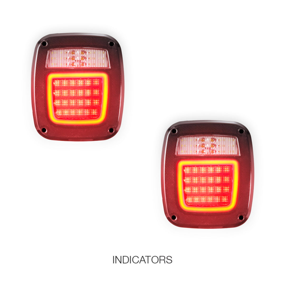 Jeep Wrangler YJ / TJ (1986 - 2006) LED Tail Lights LH + RH