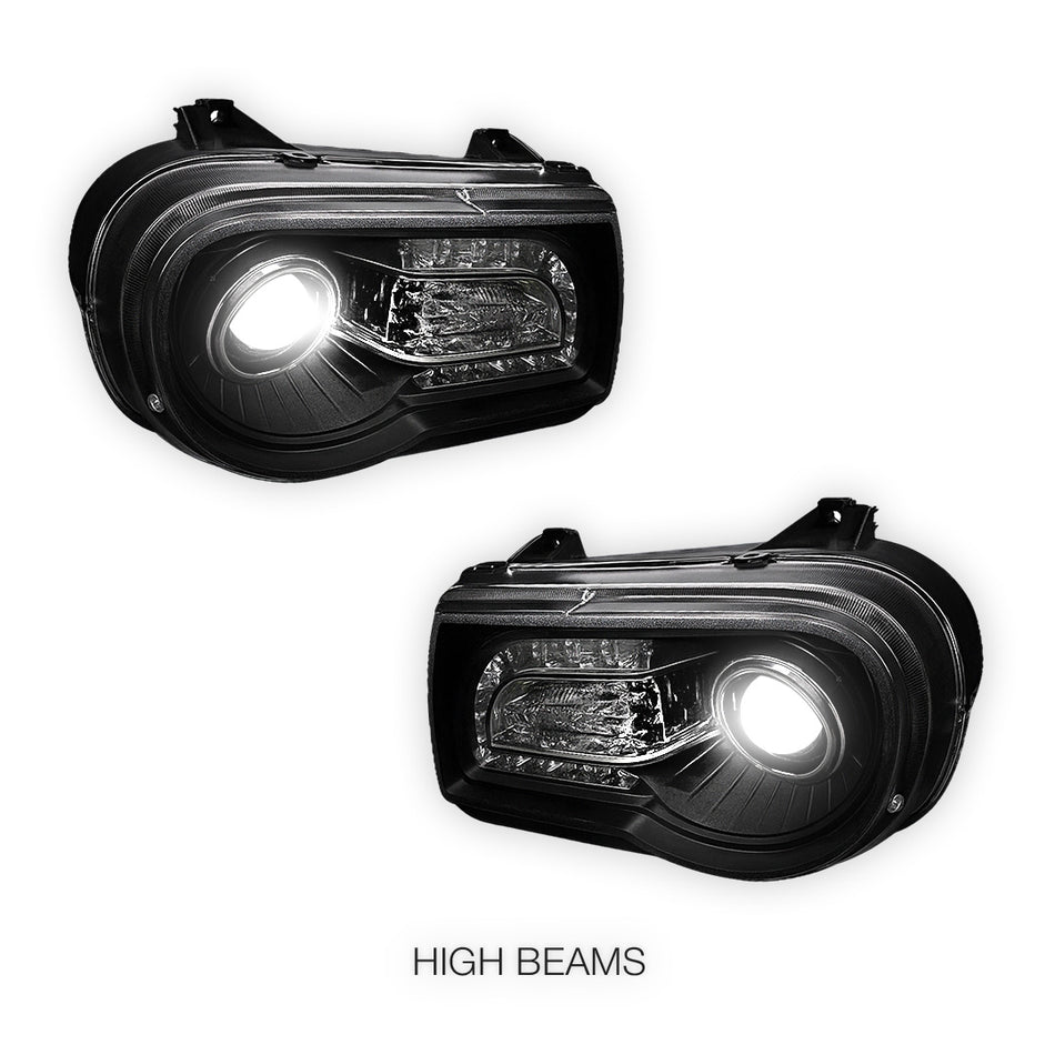 Chrysler 300C (2005 - 2012) LED Angel-Eyes Projector Headlights DRL LH + RH