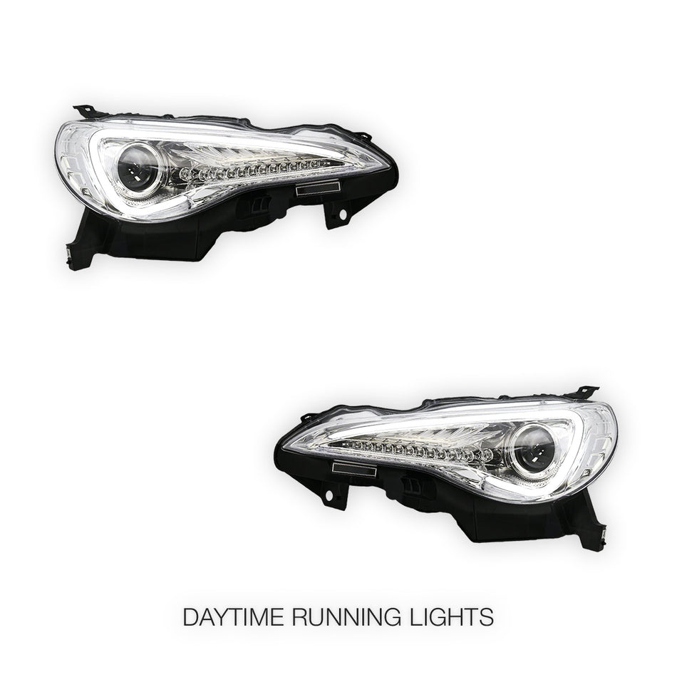 Toyota 86 1st Gen (2012 - 2016) Crystal Clear LED DRL Headlights LH + RH
