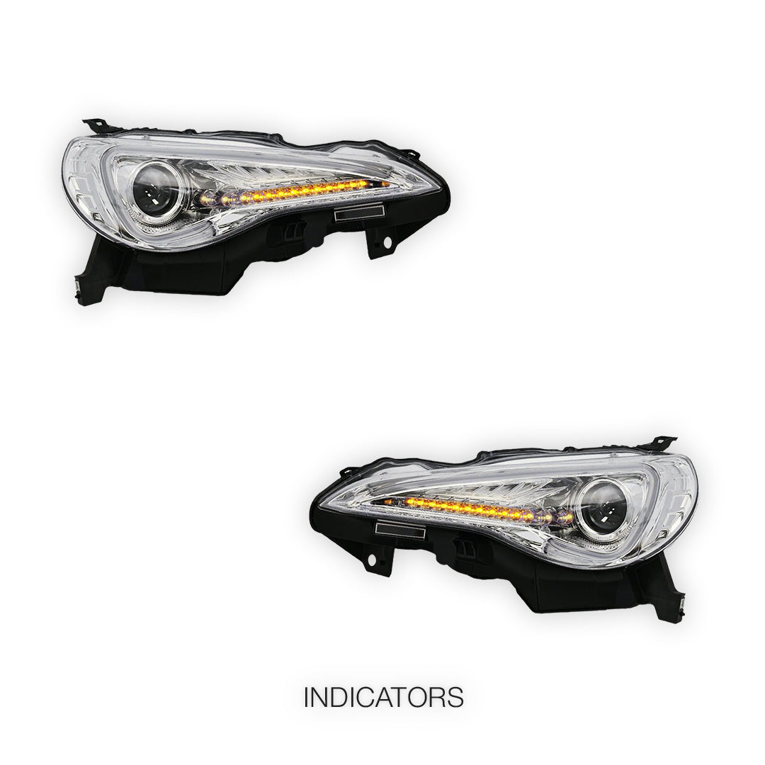 Toyota 86 1st Gen (2012 - 2016) Crystal Clear LED DRL Headlights LH + RH